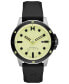 Men's Minimal Sport Automatic Black Silicone Strap Watch 45mm