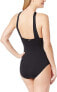 Фото #3 товара Michael Michael Kors 283916 High Neck Shirred One-Piece Swimsuit, Size 10