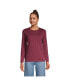ფოტო #1 პროდუქტის Women's Relaxed Supima Cotton Long Sleeve Crewneck T-Shirt