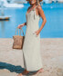 Фото #3 товара Women's Linen Sleeveless Loose Fit Maxi Beach Dress