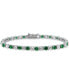ფოტო #2 პროდუქტის Cubic Zirconia Green Tennis Bracelet in Sterling Silver