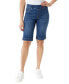 Petite Shape Effect High Rise Pull On Denim Bermuda Shorts