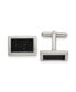 Фото #2 товара Stainless Steel Brushed Stingray Inlay Rectangle Cufflinks
