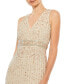 Women's Sequined Sleeveless V-Neck Midi Sheath Dress