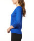 Фото #3 товара Women's Boat-Neck Ribbed-Trim 3/4-Sleeve Sweater