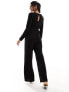 Vero Moda knitted wide leg jumpsuit in black