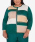 Фото #1 товара Plus Size Emerald Isle Women's Colorblock Gold Trim Sweater