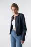 ფოტო #2 პროდუქტის Women's Genuine Leather Quilted Biker Jacket, Navy