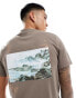 ASOS DESIGN t-shirt in brown with scenic back print