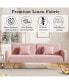 Фото #5 товара 70.47" Pink Fabric Double Sofa With Split Backrest And Two Throw Pillows