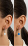 Фото #6 товара Decent silver earrings with synthetic opals EA652W