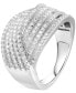 ფოტო #3 პროდუქტის Diamond Multirow Crossover Ring (3/4 ct. t.w.) in Sterling Silver