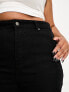 Фото #3 товара In The Style Plus exclusive split hem straight leg jeans in black