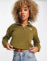 Фото #4 товара The North Face cropped 1/4 zip sherpa fleece in khaki Exclusive at ASOS