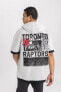 Фото #4 товара Fit Nba Toronto Raptors Oversize Fit Kapüşonlu Kısa Kollu Tişört B3883ax24sp