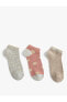 3'lü Patik Çorap Seti Çok Renkli Desenli
