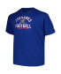 Фото #2 товара Men's Royal Distressed Kansas Jayhawks Big and Tall Football Helmet T-shirt