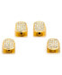 Фото #1 товара Men's Pave 4 Piece Stud Set