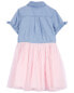 Фото #9 товара Toddler Mixed Fabric Denim Dress 2T