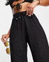 South Beach oversized metallic beach trouser in black