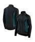 Фото #1 товара Women's Black Philadelphia Eagles Studio Fitted Full-Zip Gym Track Jacket