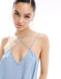 Pimkie strappy v neck midaxi dress in light blue