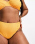 Simply Be high leg crinkle bikini bottom in yellow