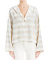 Фото #1 товара Max Studio Striped Linen-Blend Hooded Shirt Women's