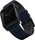 Фото #1 товара Аксессуар для умных часов Уникальный Pasek Uniq Straden для Apple Watch 4/5/6/7/SE 44/45 мм из кожи и силикона, голубой/синий