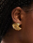 8 Other Reasons 18k gold plated stainless steel oversized wave stud earrings Золотистый - фото #4