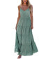 ფოტო #1 პროდუქტის Women's Sage Sleeveless Smocked Waist Ruffled Hem Maxi Beach Dress