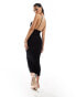 Фото #3 товара ASOS DESIGN ruched halter softline midi dress in black