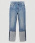 Фото #7 товара Women's Turned-Up Straight Jeans