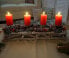 Adventskranz länglich Holz Kerzen rot