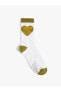 Slogan İşlemeli Soket Çorap