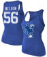 ფოტო #1 პროდუქტის Women's Quenton Nelson Heathered Royal Indianapolis Colts Name Number Tri-Blend Tank Top