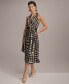 Фото #6 товара Women's Printed Belted A-Line Dress