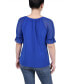 ფოტო #2 პროდუქტის Petite Short Ruffle Sleeve Rhinestones Top