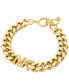 ფოტო #2 პროდუქტის Women's Statement Link Bracelet 14K Gold Plated Brass with Clear Stones