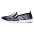 Propet Travel Fit Striped Slip On Womens Blue Sneakers Casual Shoes WAT044M-NWH