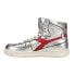 Фото #3 товара Diadora Mi Basket Silver Used Metallic High Top Womens Silver Sneakers Casual S