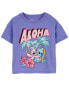 Фото #3 товара Футболка с графикой Kid Stitch Aloha в стиле бокси для девочек Carterʻs