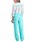 Фото #2 товара Petite 100% Linen Drawstring Pants, Created for Macy's