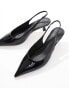 Фото #8 товара ASOS DESIGN Wide Fit Stroll slingback mid heeled shoes in black patent - BLACK