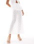 Фото #2 товара Pull&Bear textured lace maxi skirt co-ord in white