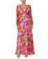 ფოტო #3 პროდუქტის Women's Printed V-Neck Long-Sleeve Dress