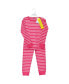Little Girls Cotton Pajama Set, Dark Pink Stripe