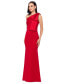 ფოტო #3 პროდუქტის Women's Bow-Trimmed One-Shoulder Gown