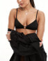 Фото #3 товара & Other Stories triangle bikini top with gold ring detail in black