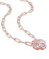 Фото #3 товара Macy's rose Quartz (2-1/5 ct. t.w.) & Diamond Accent Heart Flower 18" Pendant Necklace in Rose Gold-Plated Sterling Silver